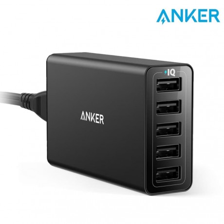 Anker A2124K12 PowerPort 40W PowerIQ 5 Port USB Charger Black