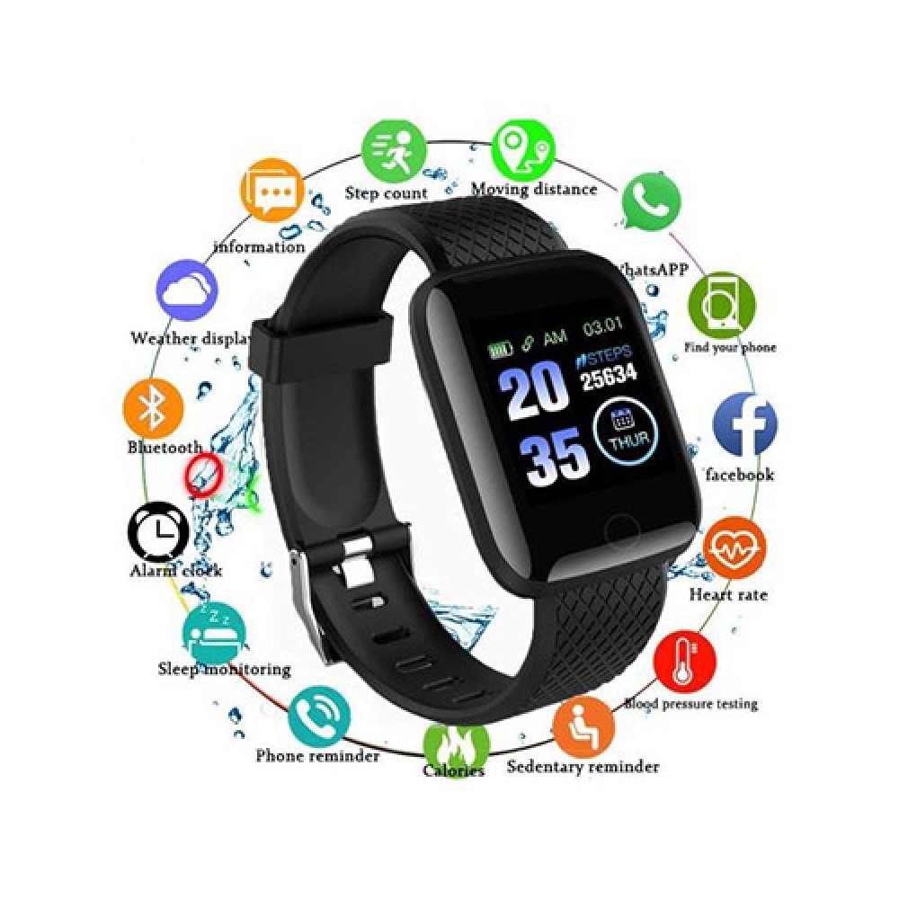 Generic Smart Bracelet Watch For Android & IOS - Black
