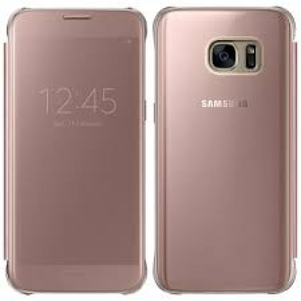 SAMSUNG Galaxy S7 clear view cover pink gold