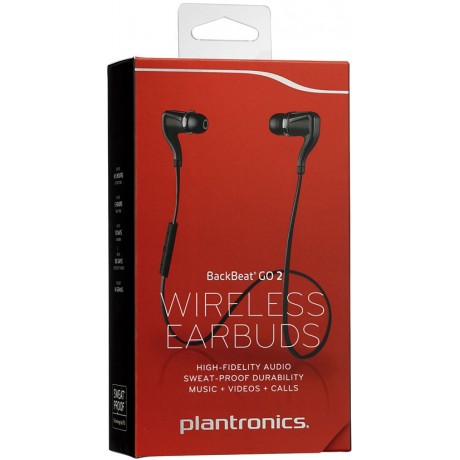 Plantronics Backbeat Go 2 Stereo Bluetooth Headset - Black