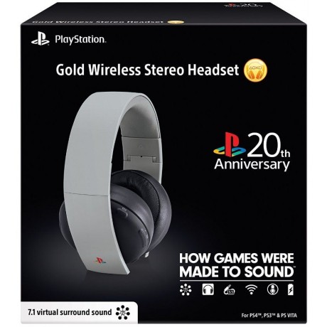 Playstation 4 Gold Wireless Stereo Headset 20th Anniversary edition