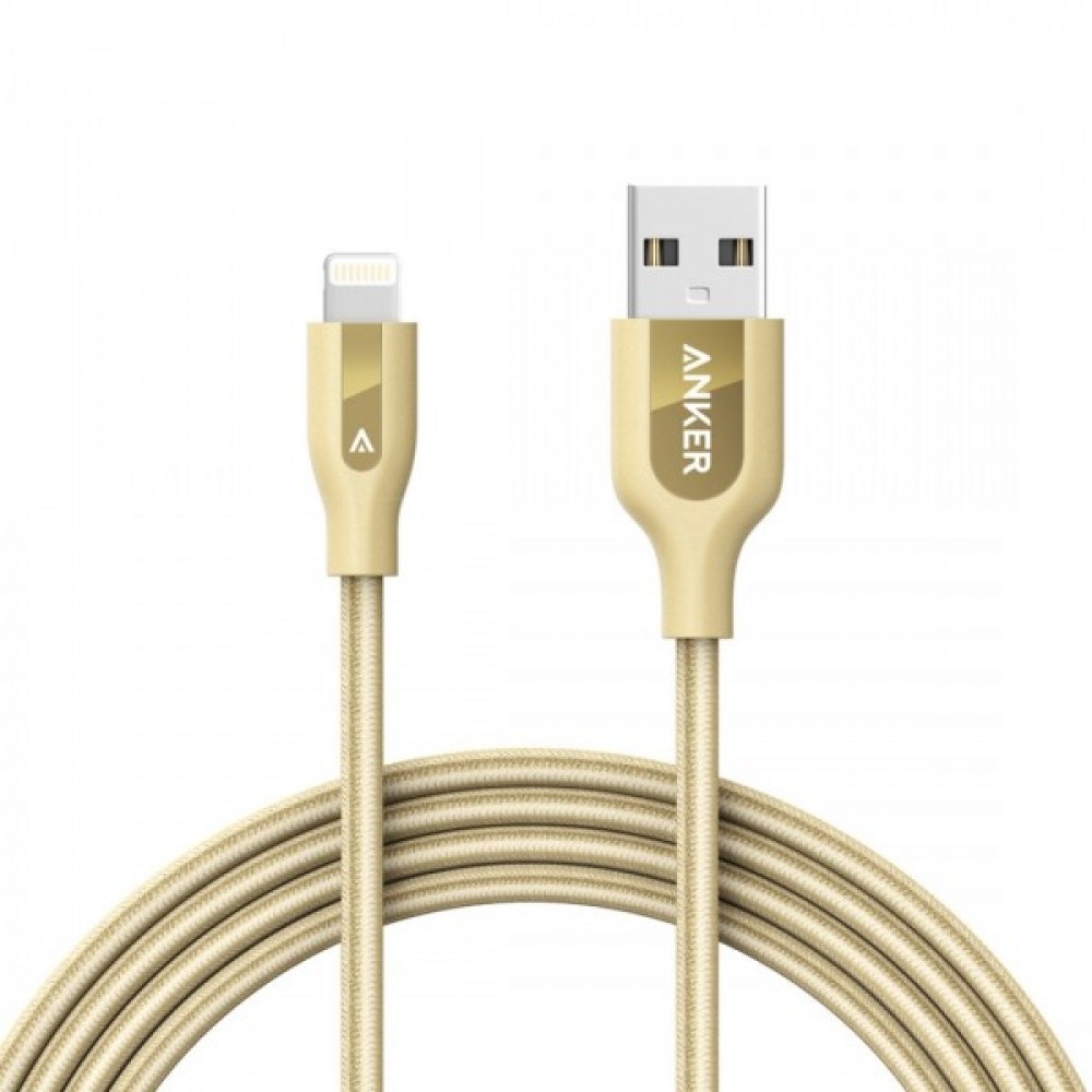 Anker PowerLine Plus Lightning 182 Cm Gold for Apple Devices,Orginal Product