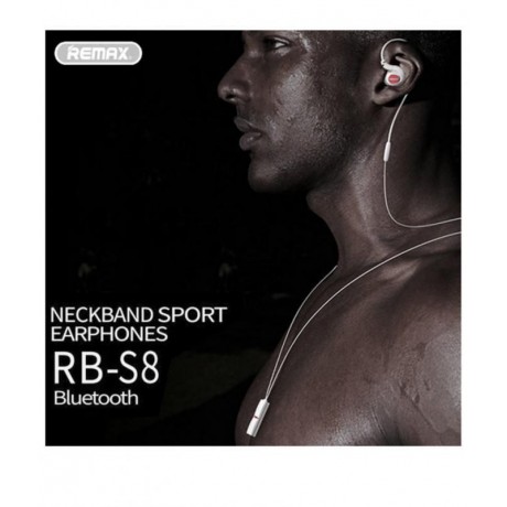 Remax RB-S8 Neckband Sport Earphones Bluetooth Headset, White
