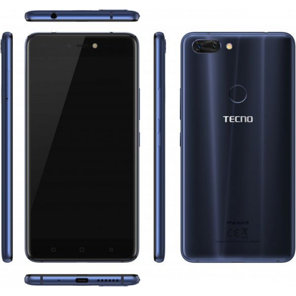 Tecno Phontom 8 Dual SIM - 64GB, 6GB RAM, 4G LTE, Blue
